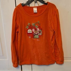 Gymboree Orange Long Sleeve Tee with Mouse Design